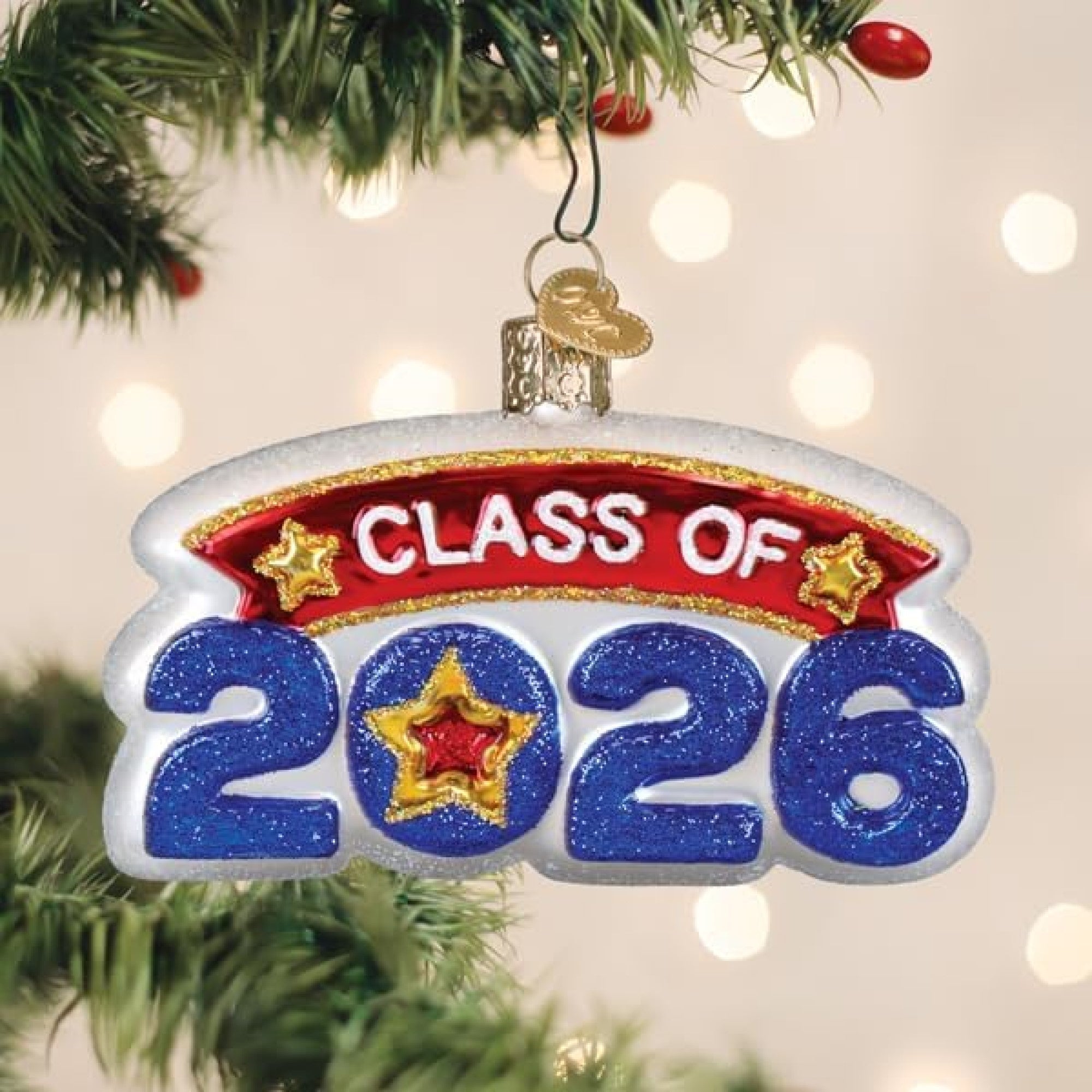 Old World Christmas Blown Glass Ornament for Christmas Tree, Class of 2026