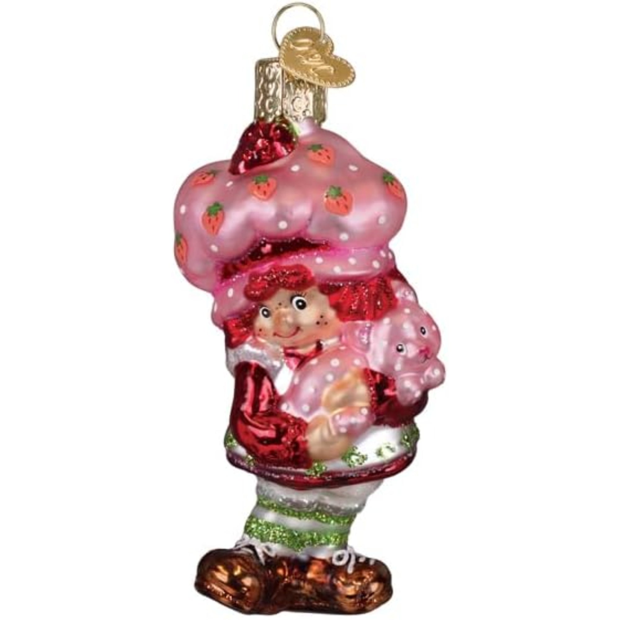 Old World Christmas Blown Glass Ornament for Christmas Tree, Strawberry Shortcake & Custard