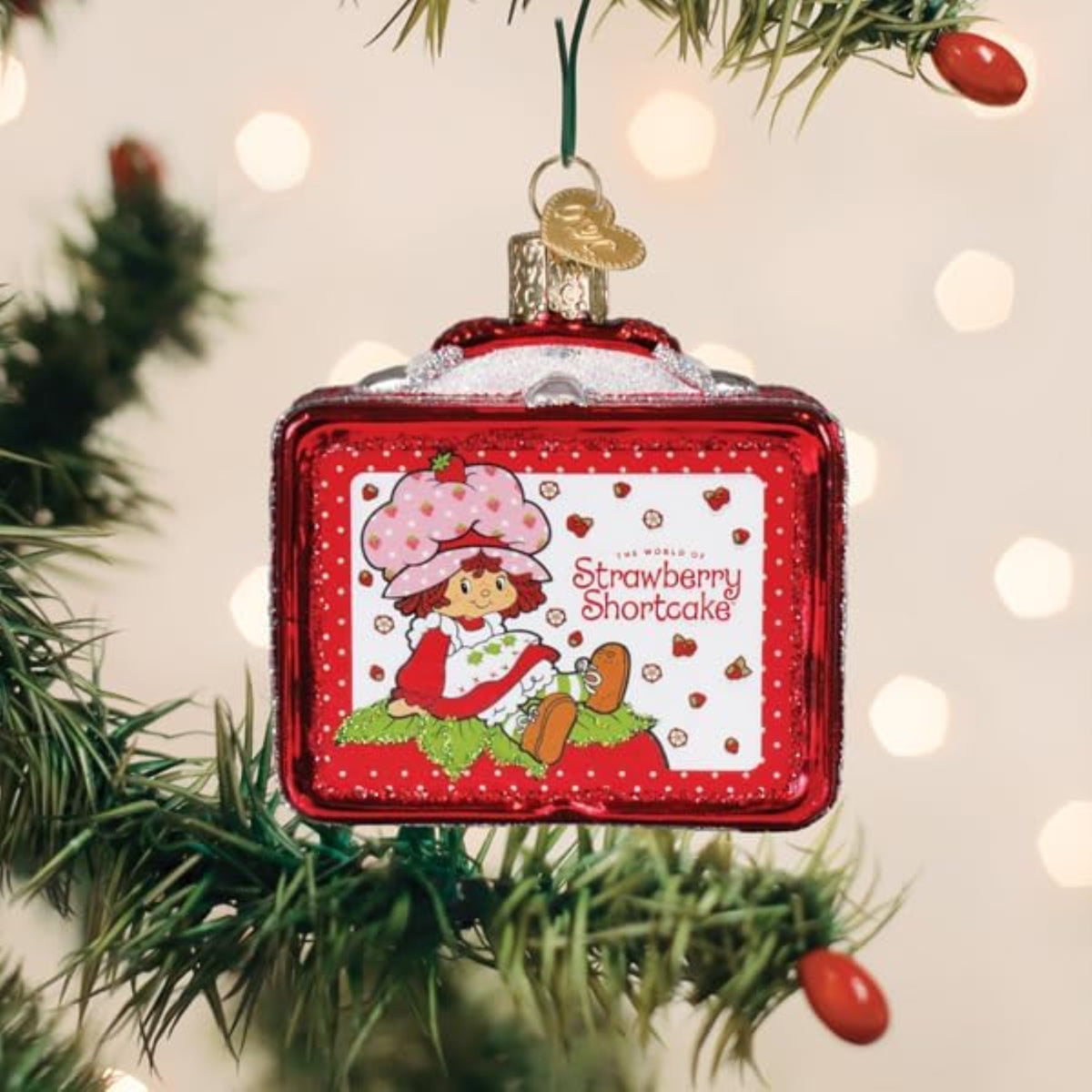 Old World Christmas Blown Glass Ornament for Christmas Tree, Strawberry Shortcake Lunchbox