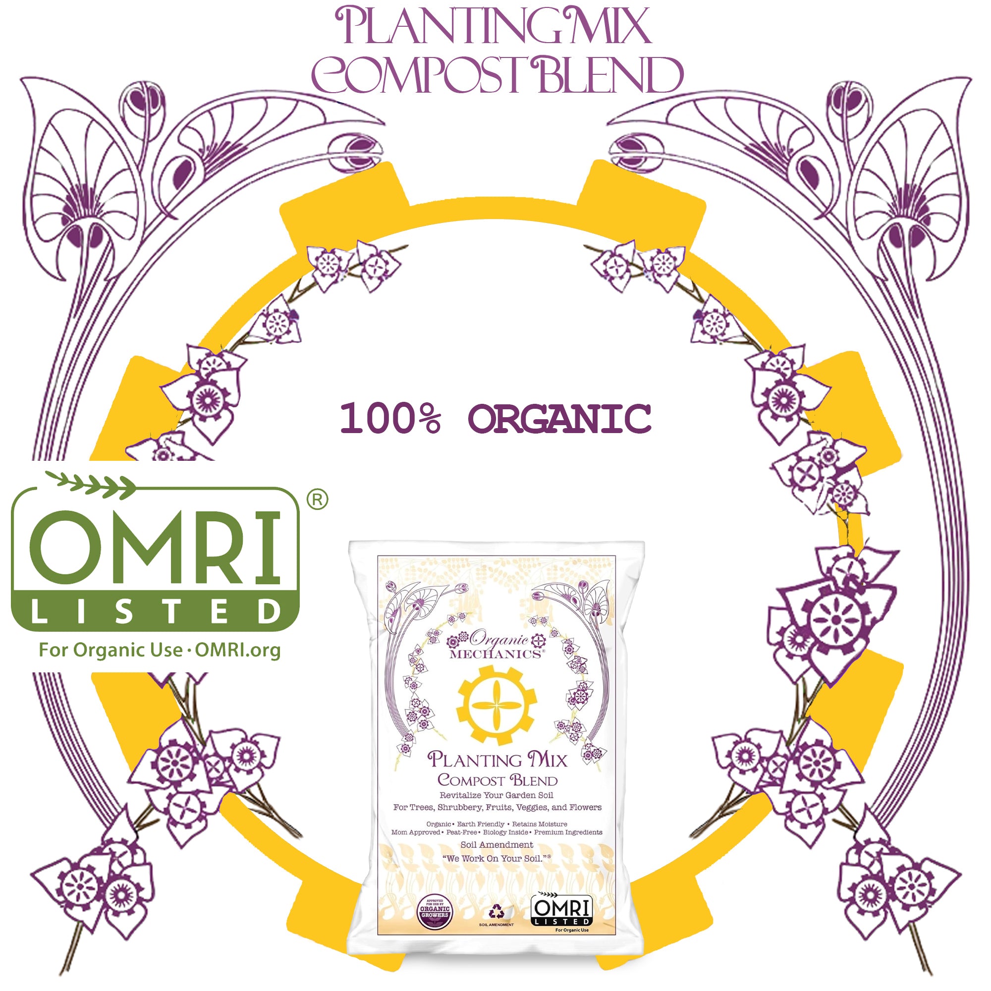 Organic Mechanics Planting Mix Compost Blend Soil Amendment