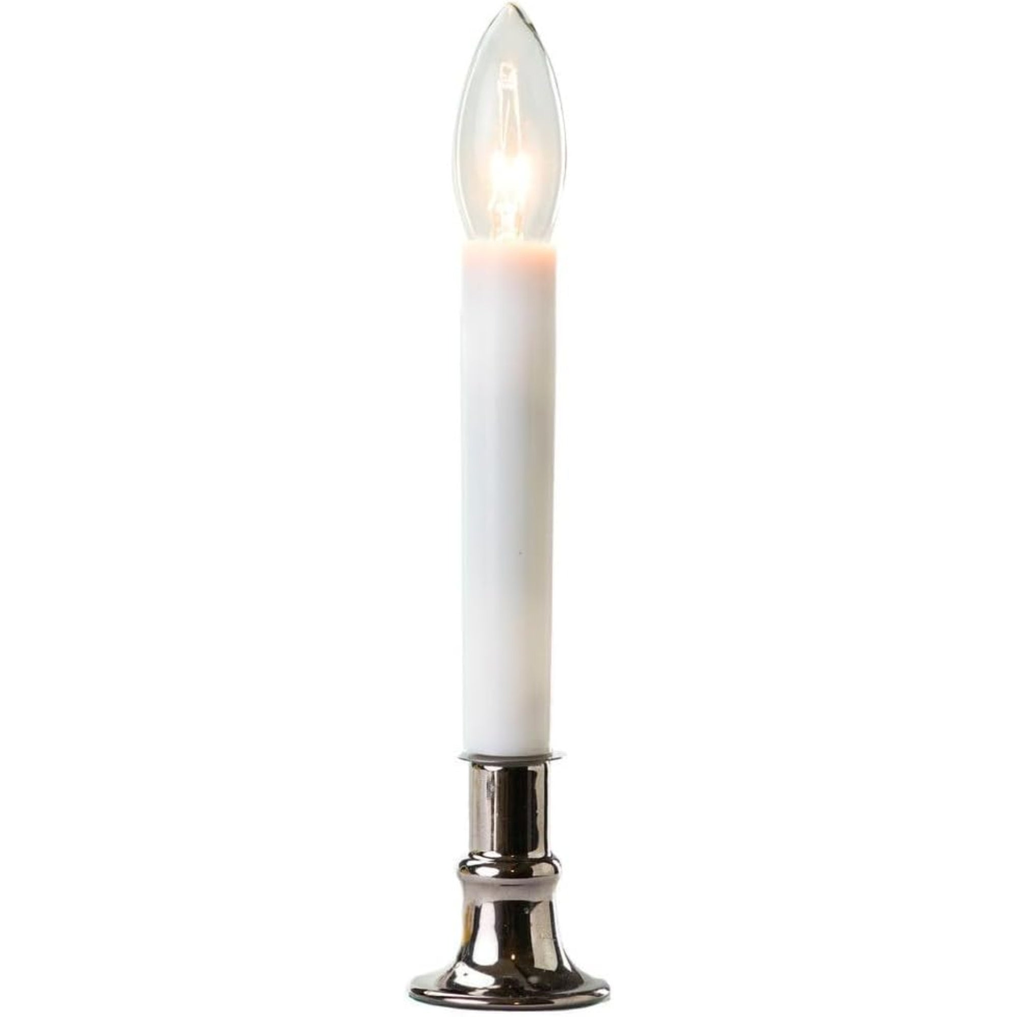IMC Electric Candle with Warm White LED Bulb and Timer, Dark Pewter, 9", Pack of 4