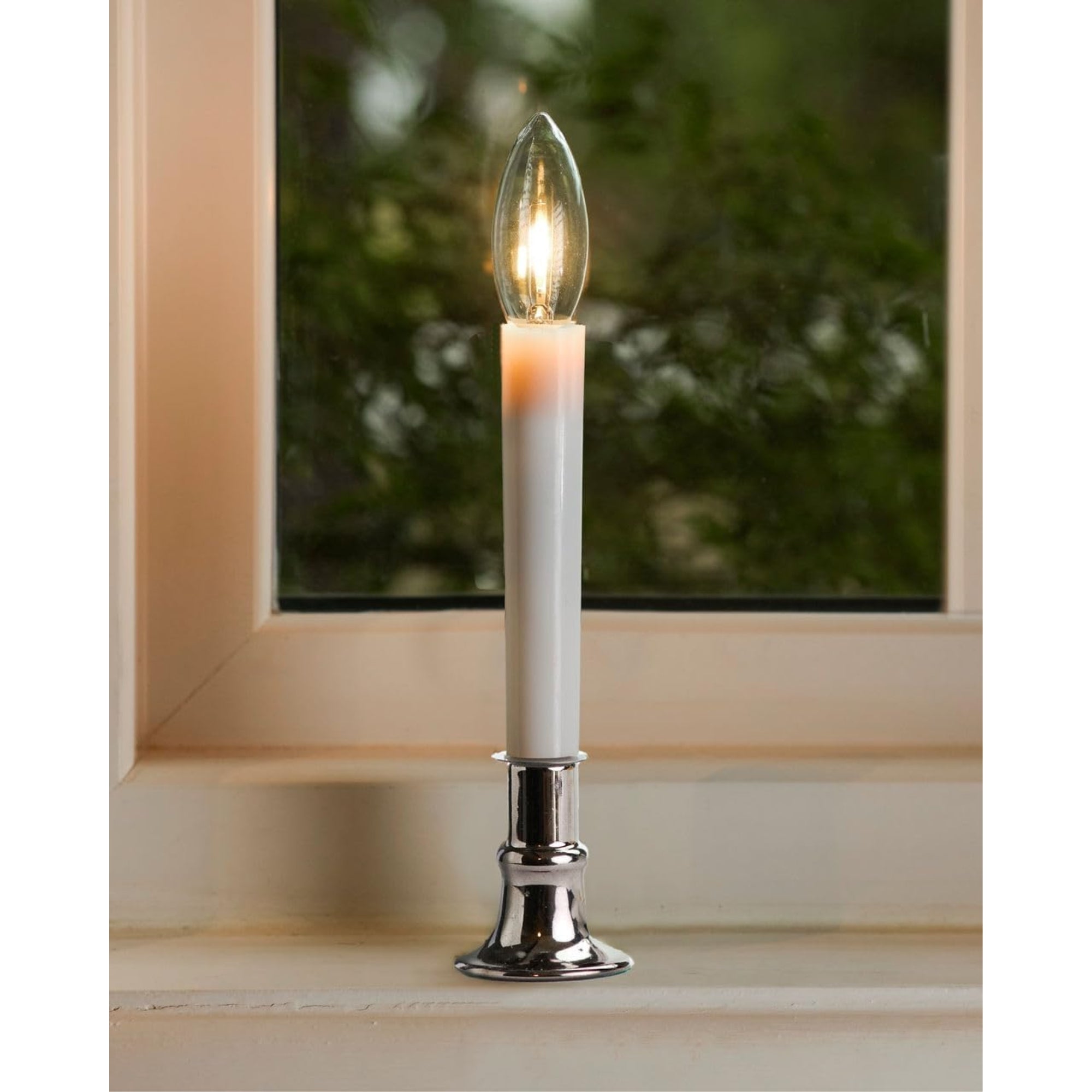 IMC Electric Candle with Warm White LED Bulb and Timer, Dark Pewter, 9", Pack of 4