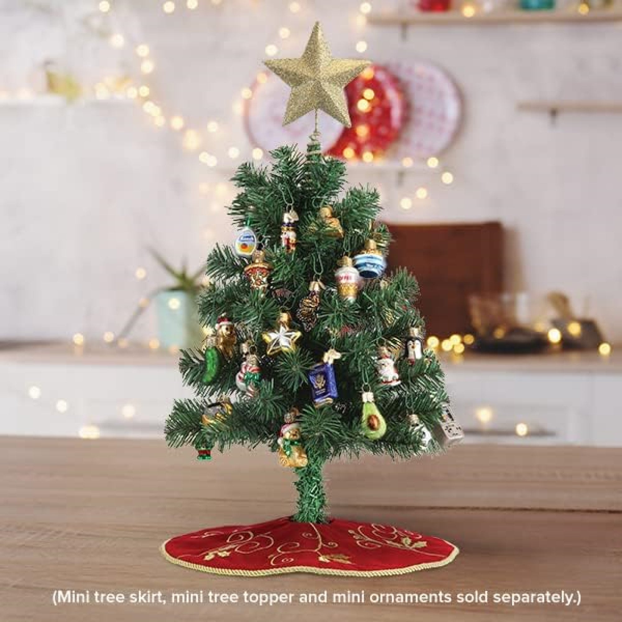 Old World Christmas Mini Artificial Tabletop Christmas Tree, 18"