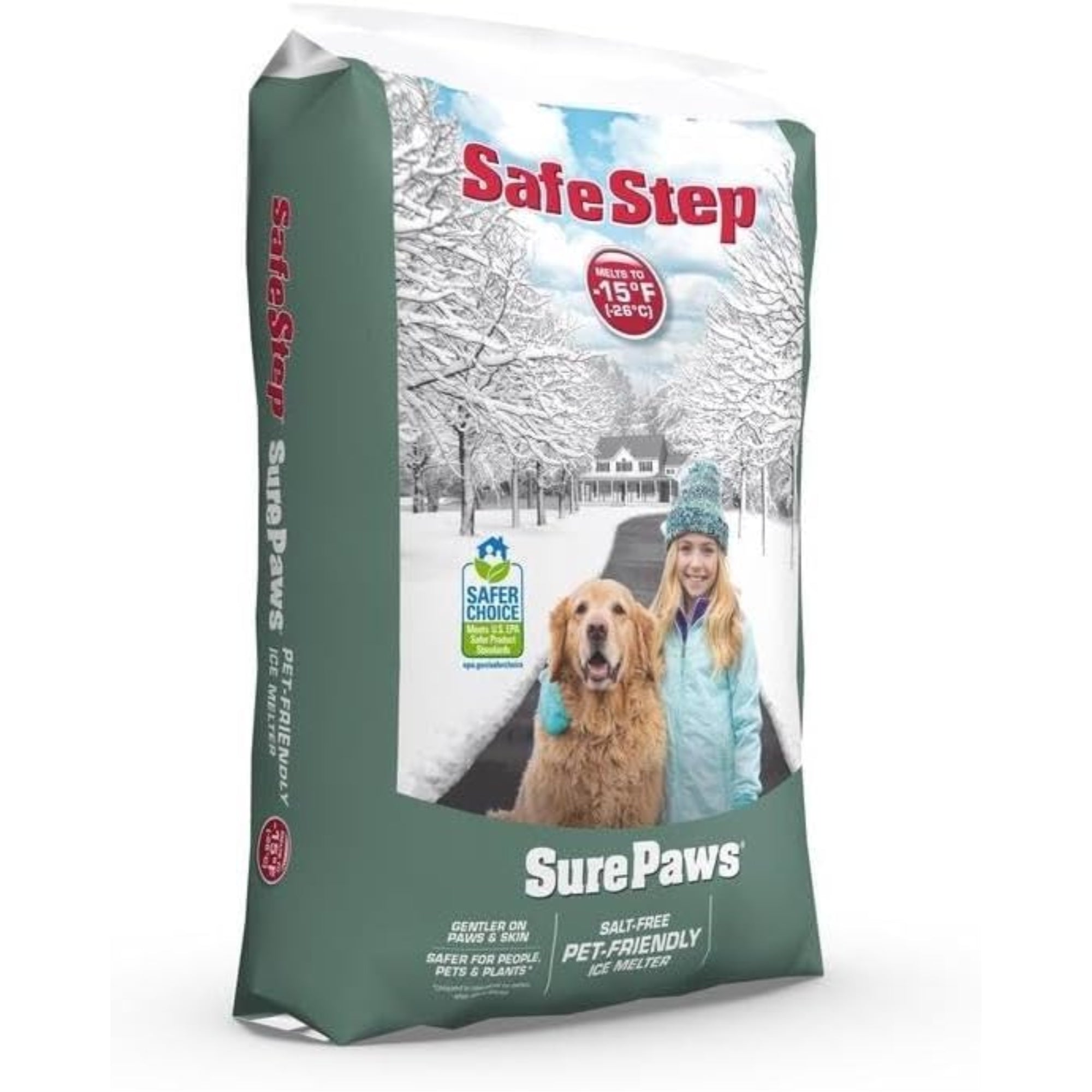 Safe Step Sure Paws Pet-Friendly, Salt-Free, Fast-Acting Ice Melter, 20lbs