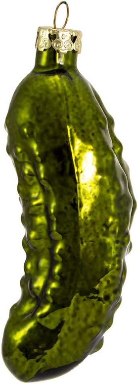 Kurt Adler Noble Gems Glass Ornament for Christmas Tree — Pickle, 4"