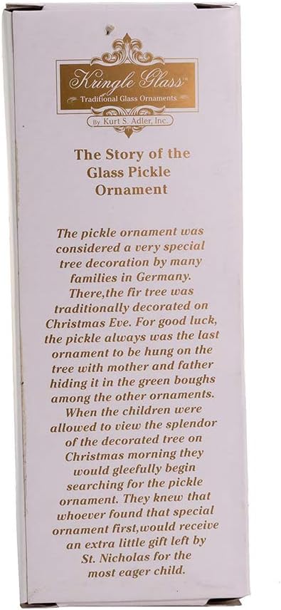 Kurt Adler Noble Gems Glass Ornament for Christmas Tree — Pickle, 4"