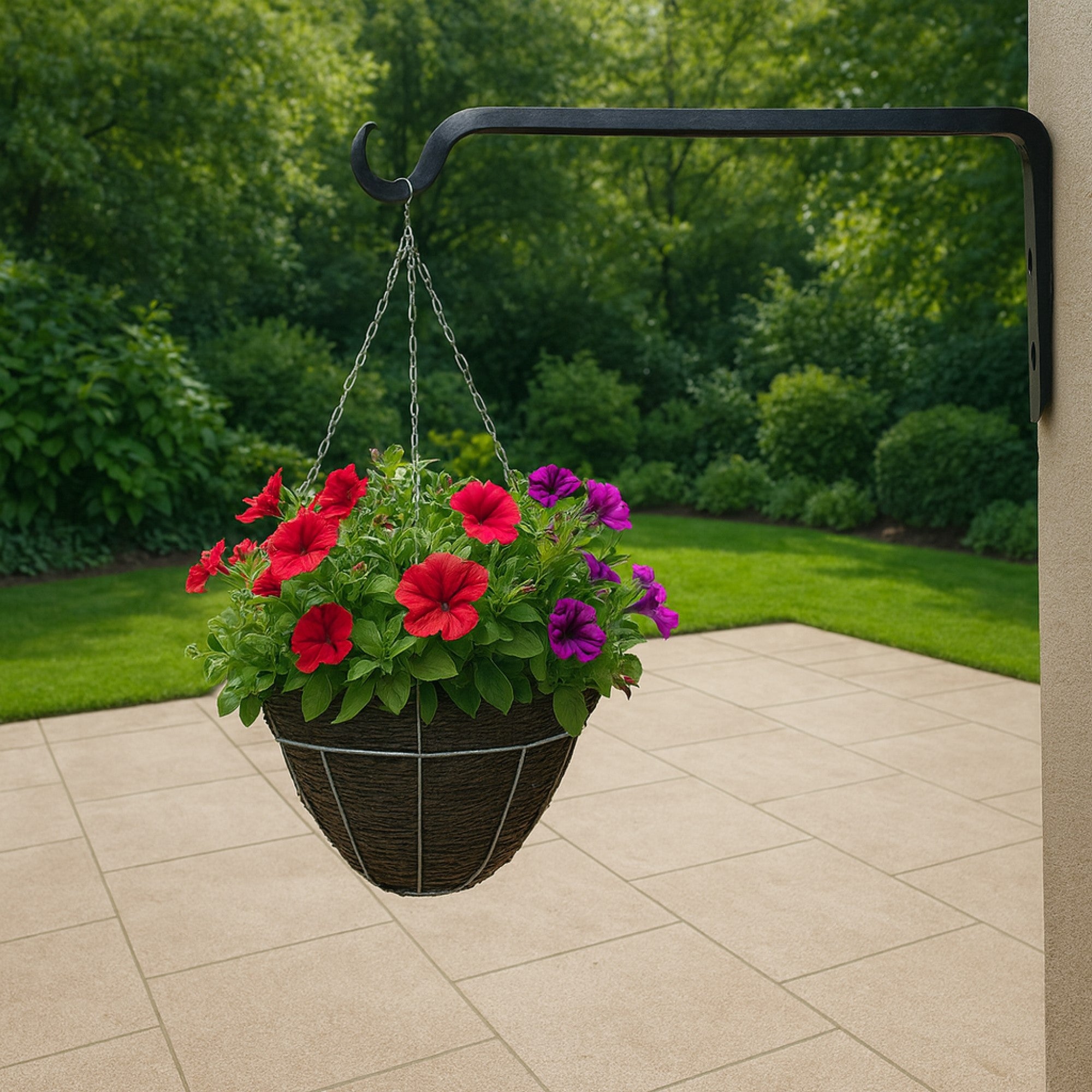 Hookery Powder-Coated Square Steel Straight Wall Mount Hanger Bracket, Upturned Hook — 6"