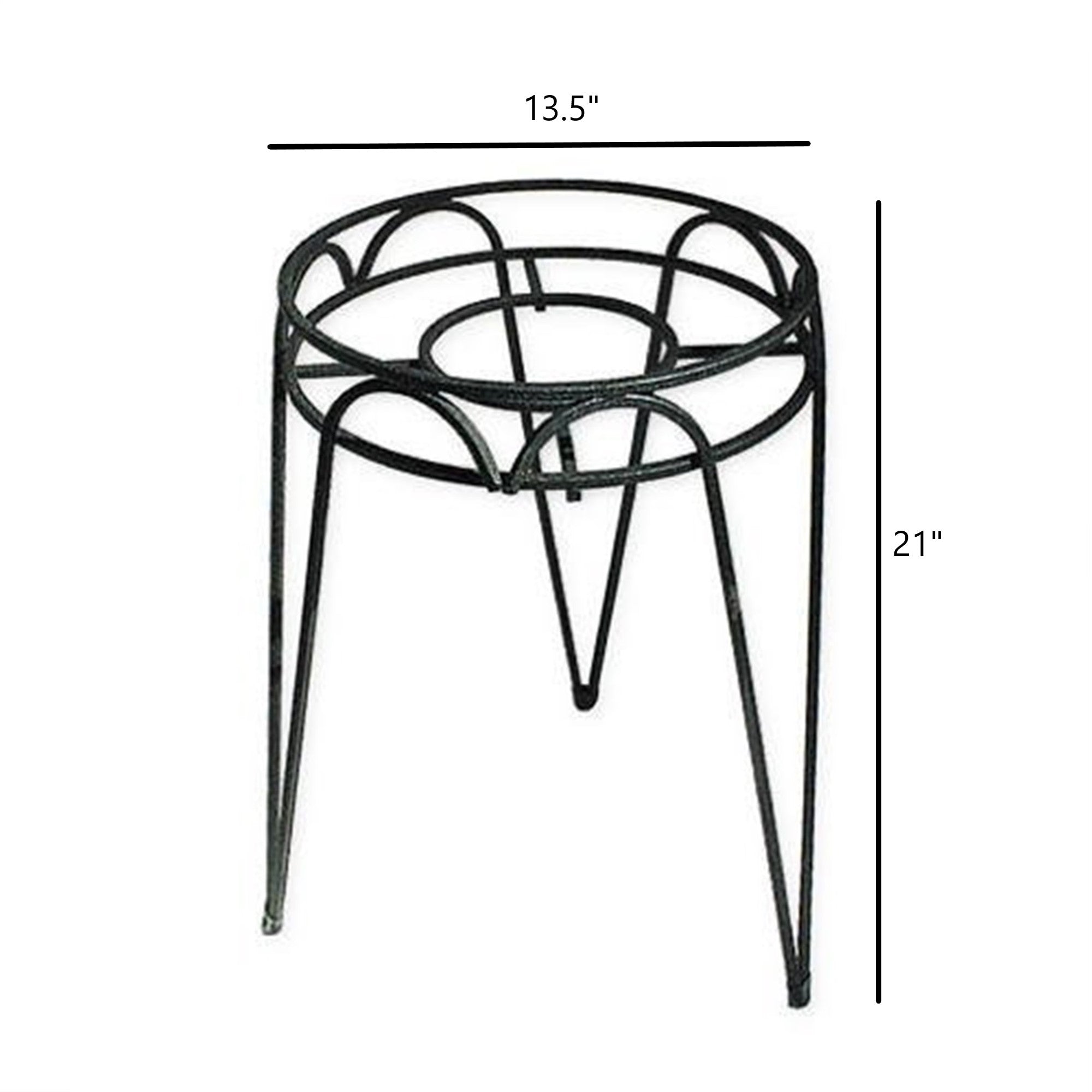 Border Concepts 72245 Wrought Iron Hampton Plant Stand, 21-Inch, Black