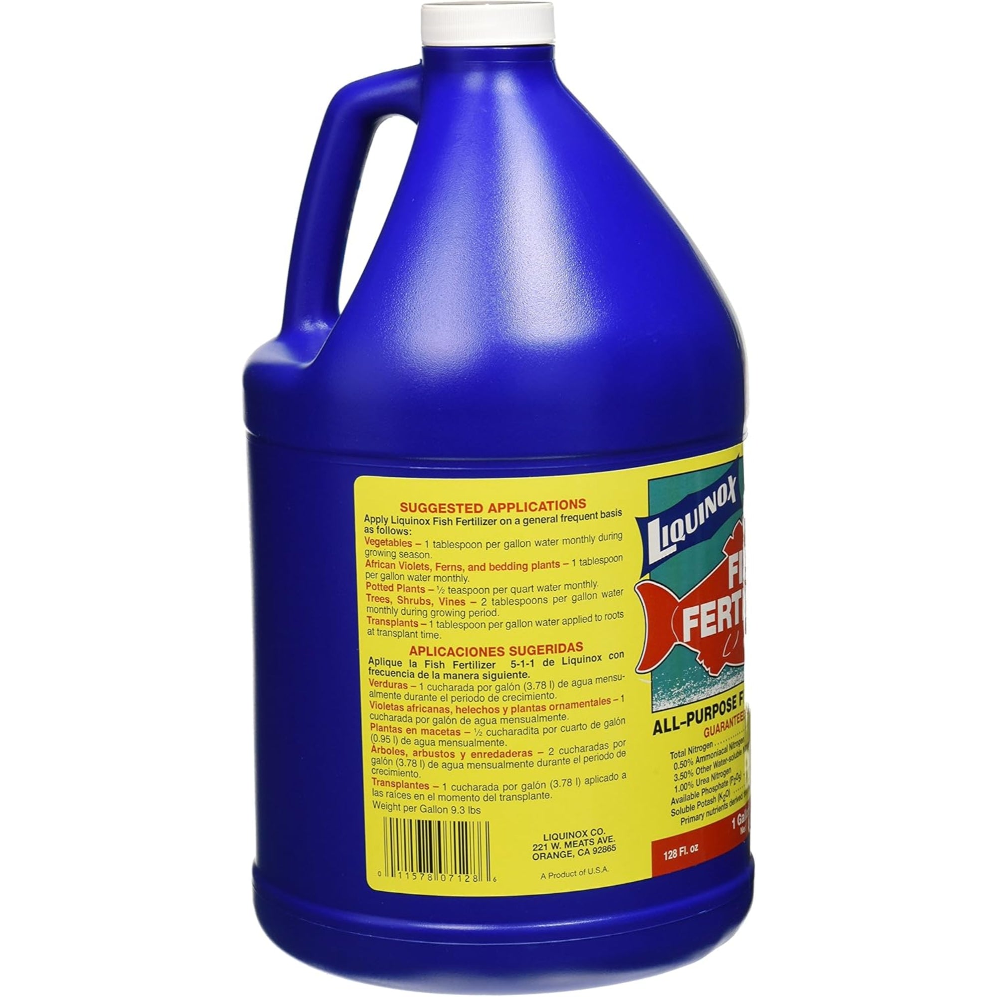 Liquinox Fish Fertilizer 5-1-1 All-Purpose Plant Food Concentrate, 1 Gallon