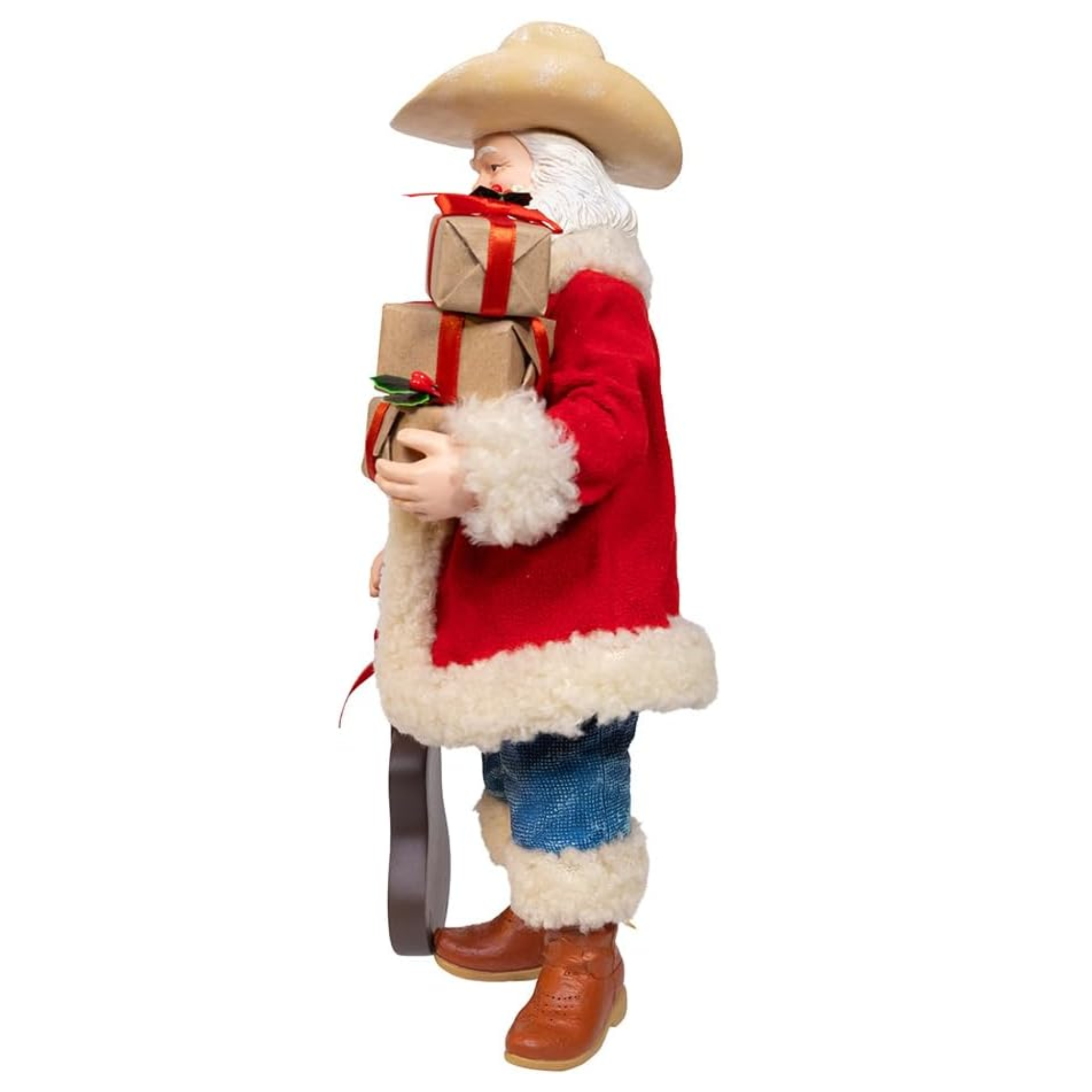 Kurt Adler Fabriche Christmas Figurine, Western Santa with Guitar, 11in