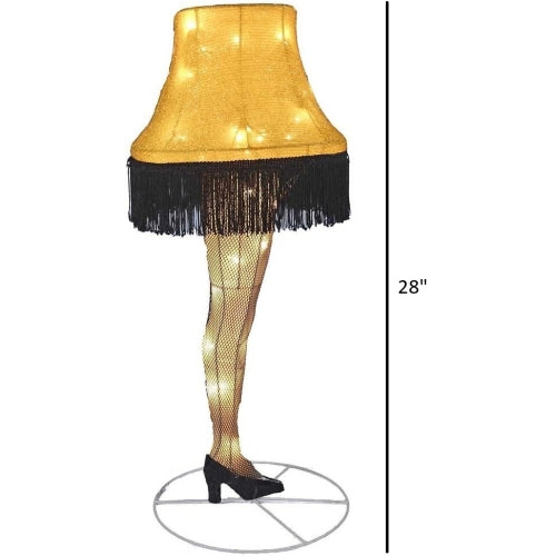 Kurt Adler Indoor A Christmas Story Leg Lamp — 3D Tinsel Lighted Holiday Decoration, 28"