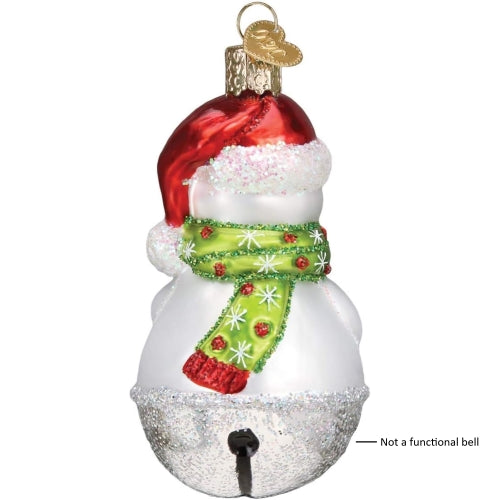 Old World Christmas Blown Glass Ornament for Christmas Tree, Jingle Bell Snowman