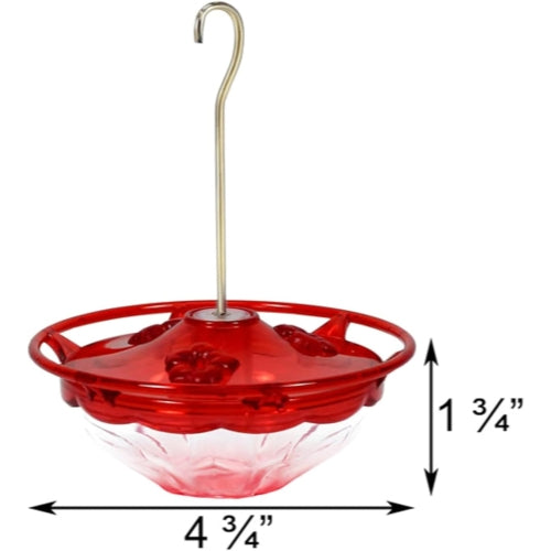 Aspects HummBlossom Rose Nectar Bird Feeder — 3 Feeding Ports, HighView Perch — 4 oz