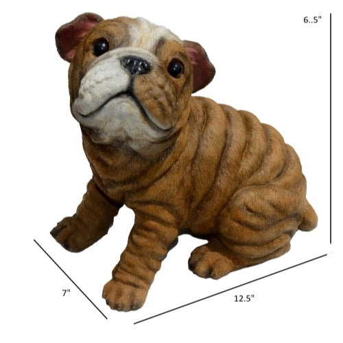 Michael Carr Designs Puppy Love Collection, Outdoor Resin Statue Figurine — Bulldog Puppy, 6.5” H