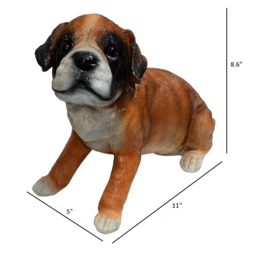 Michael Carr Designs Puppy Love Collection, Outdoor Resin Statue Figurine — Boxer Puppy, 11"