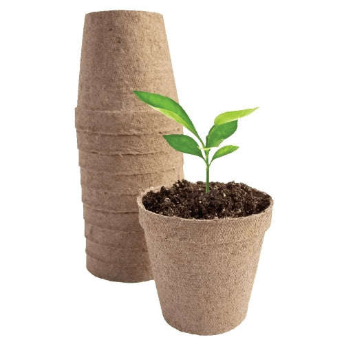 Jiffy 3″ Round Biodegradable Peat Seed Starter Pots — OMRI-Listed (Pack of 10)