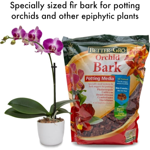 Better Gro Orchid Bark — Premium Western Fir Bark Mix for Orchids & Ornamentals, 4qt