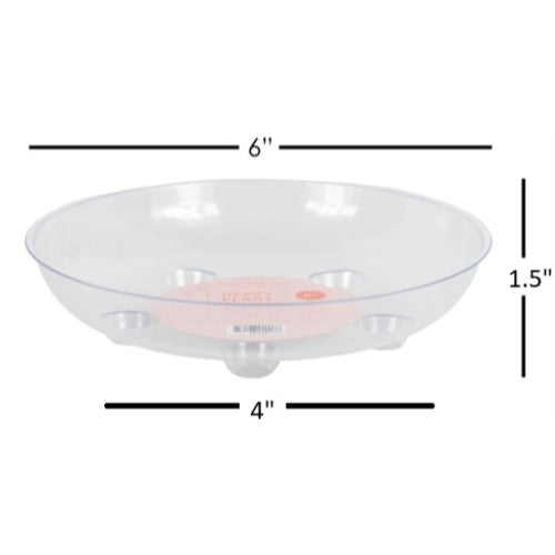 Curtis Wagner Plastics Clear Designer Series Heavy Plant Saucers, Footed — 6”