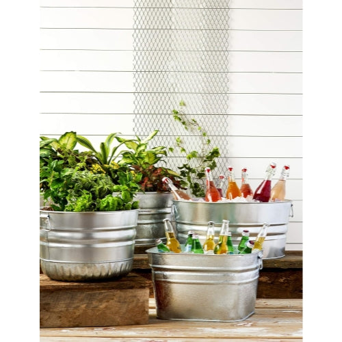 Behrens Round Galvanized Steel Tub — Multi-Purpose Silver Utility Tub, 15 Gallon