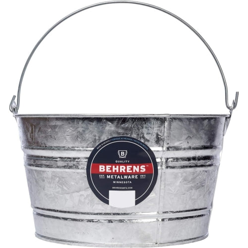 Behrens Hot Dipped Galvanized Steel Utility Pail, Silver - 4.25 Gallon Capacity