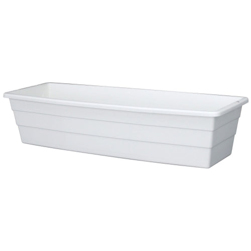 DCN Futura Indoor/Outdoor Rectangular Window Planter — White 18” (1.75 Gallon Capacity)