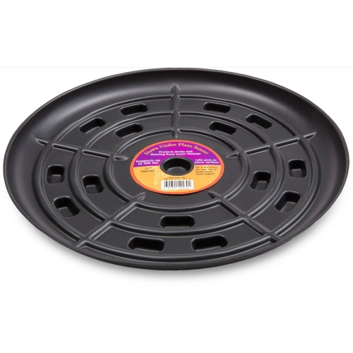 Bosmere Down Under Planter Saucers — Airflow, Prevent Stains, Locking Caddy Option, Black, 15”