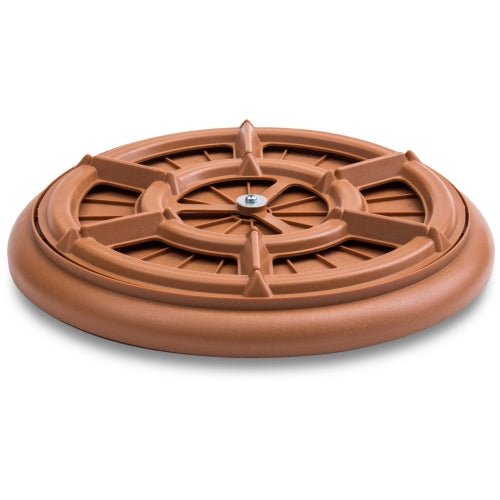 Bosmere Plastic Down Under Plant Saucer & Turner, Up to 250lb — Terra Cotta Color, 12”