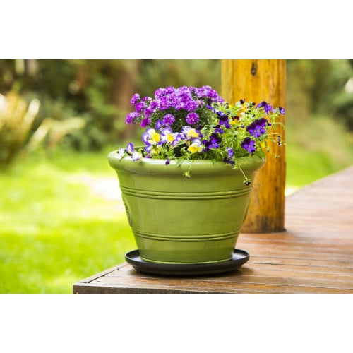 Bosmere Plastic Down Under Plant Saucer & Turner, Up to 400lb — Black, 16”