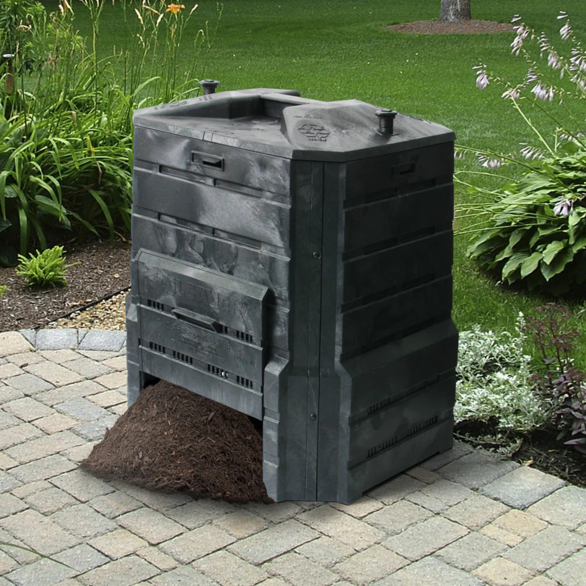 Algreen Products Soil Saver Stationary Composter, Black, 94 Gallons