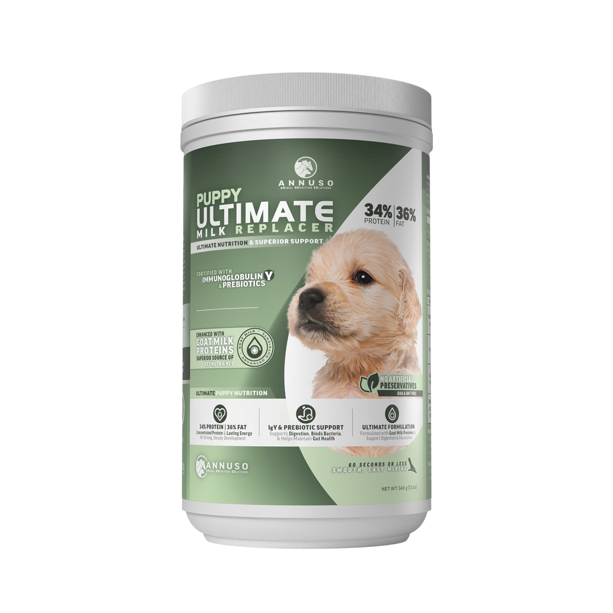 ANNUSO Puppy Ultimate Milk Replacer with Goat Milk Proteins, 12oz