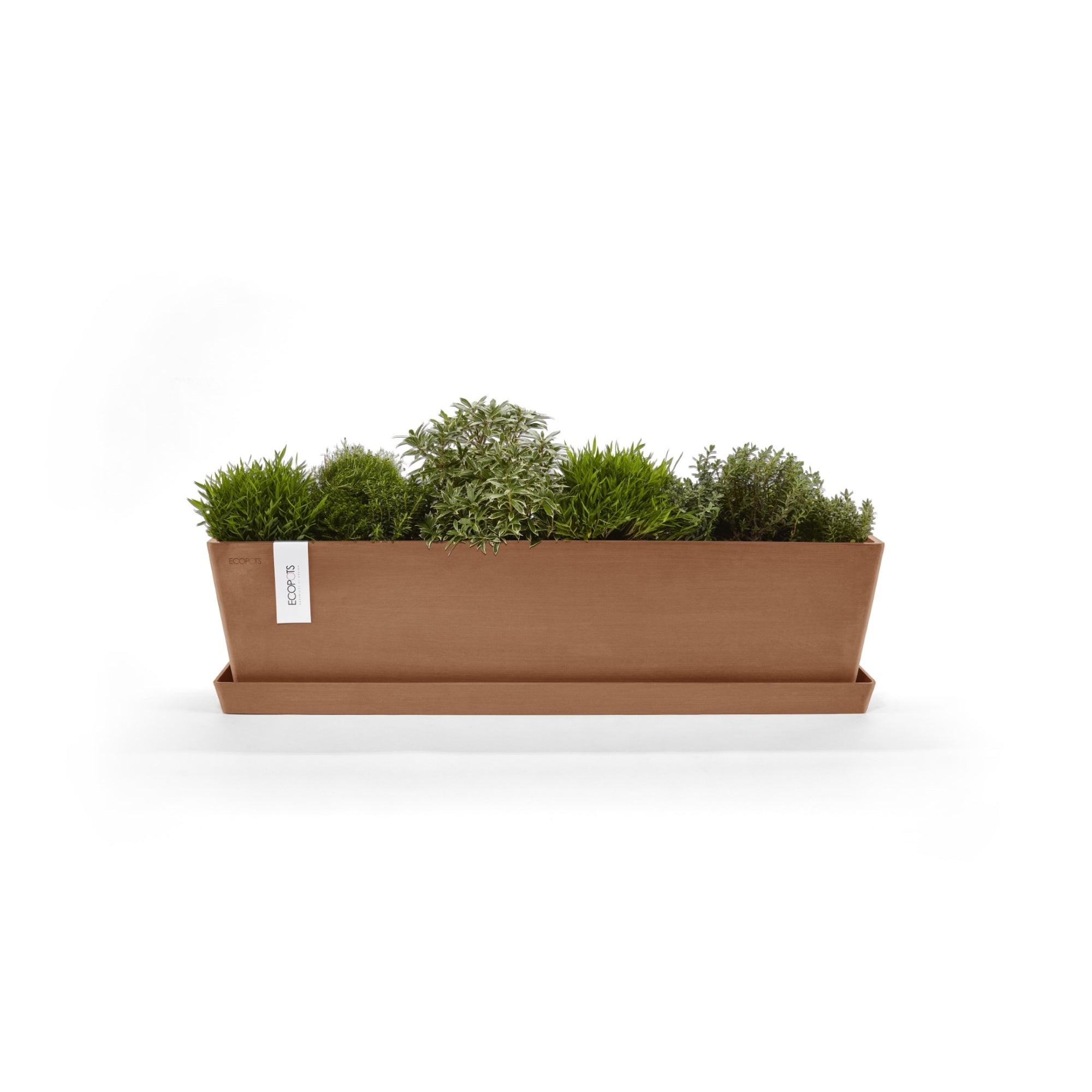 Ecopots Bruges Durable Modern Rectangular Indoor/Outdoor Recycled-Based Composite Flower Pot Planter