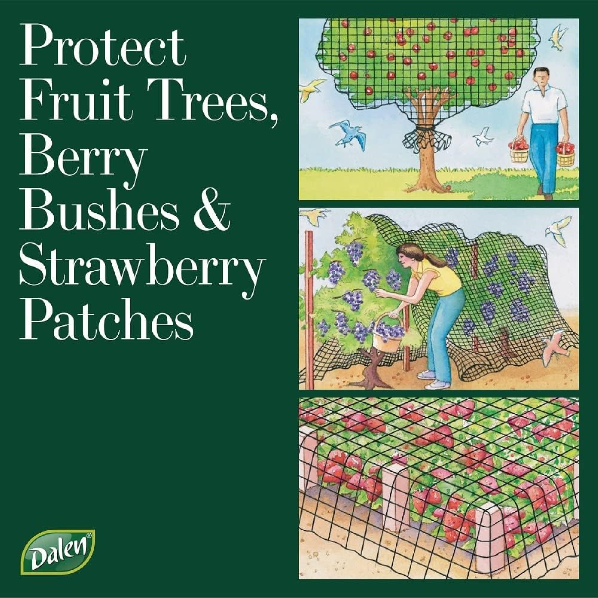 Dalen Bird-X Protective Mesh Netting, 14’ x 45’ - Fruit Trees and Berry Bushes