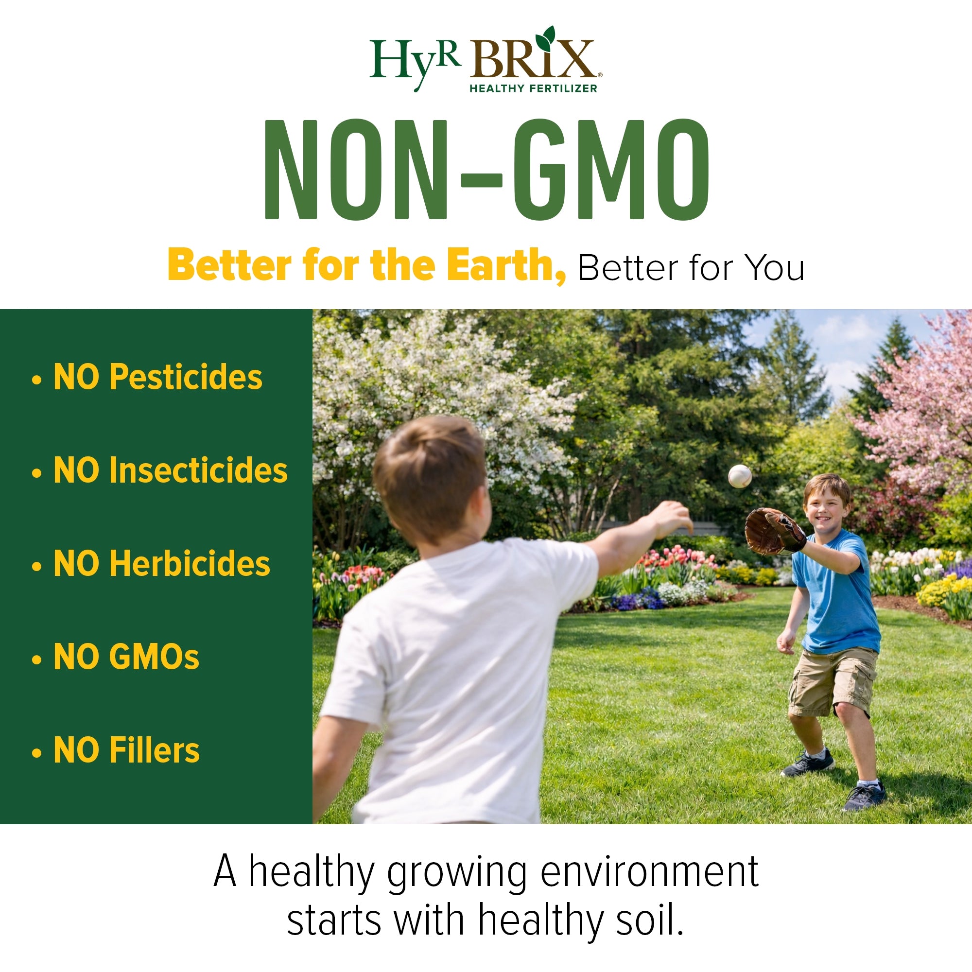 HyR BRIX HyR START 12-20-12 Lawn Starter Fertilizer, 45lb Bag (Covers 4,500 Sq Ft)
