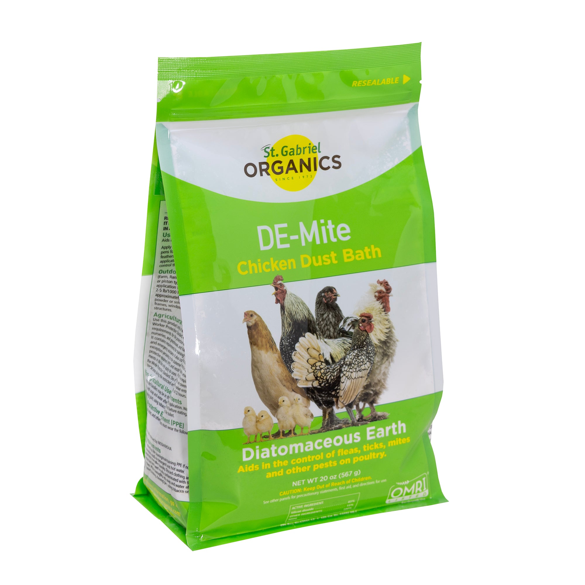 St. Gabriel Organics DE-Mite Chicken Dust Bath Diatomaceous Earth, 20oz