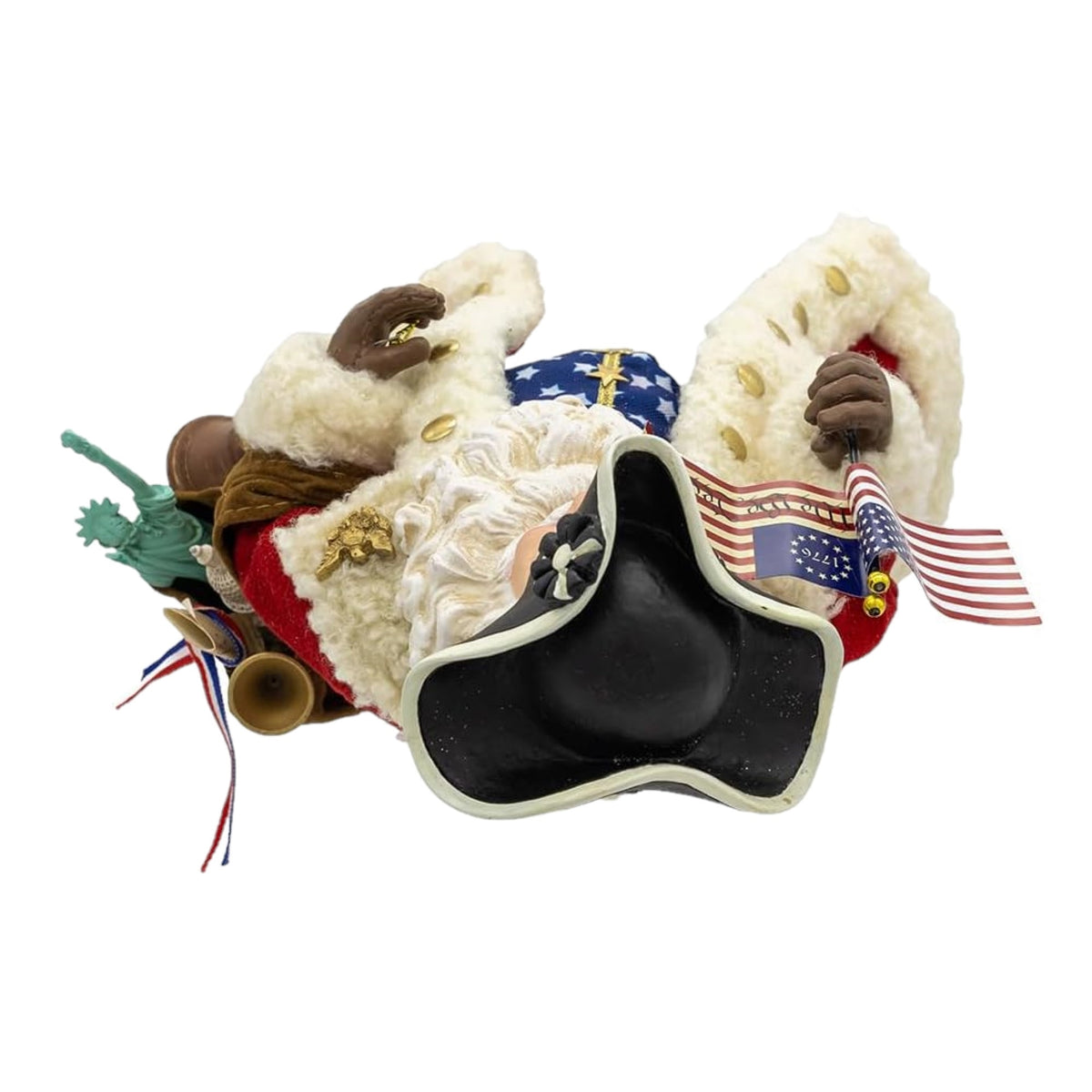 Kurt Adler Fabriche Musical Figurine, America's 250th Anniversary Santa, 11"
