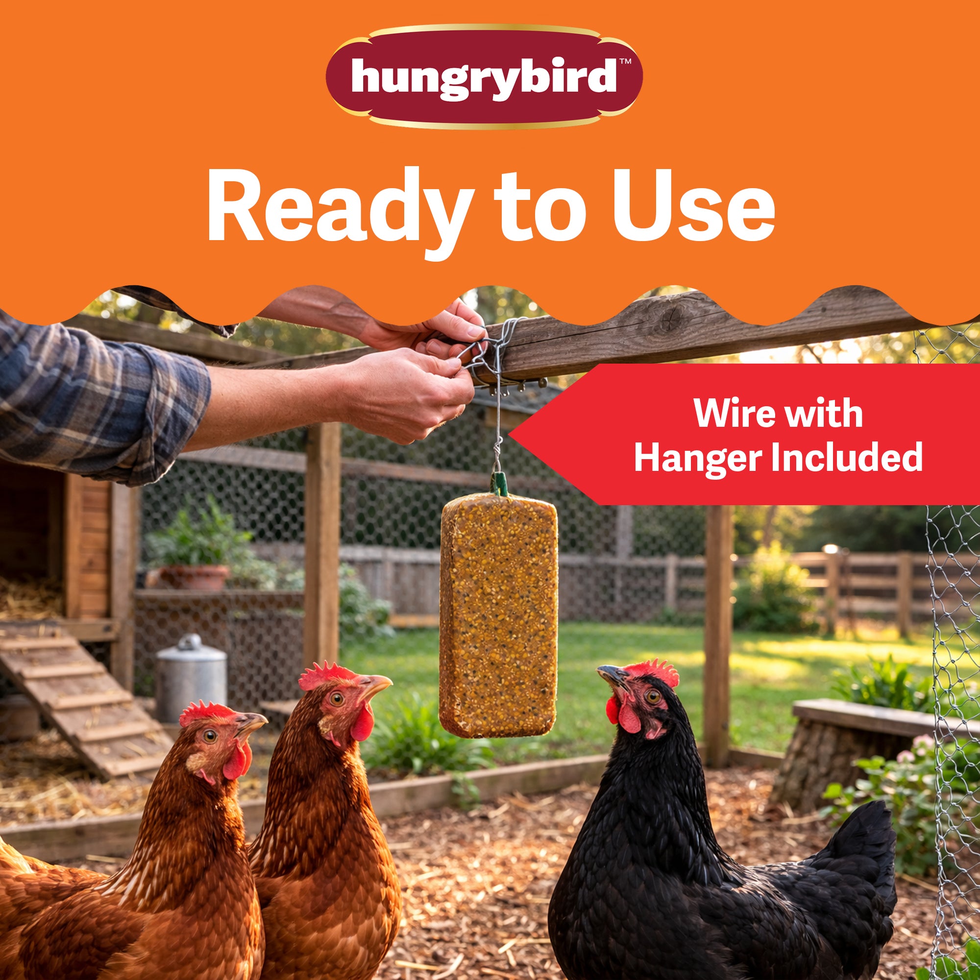 Hungrybird Red Pepper Suet Cake, 15oz – All-Natural Poultry Snack