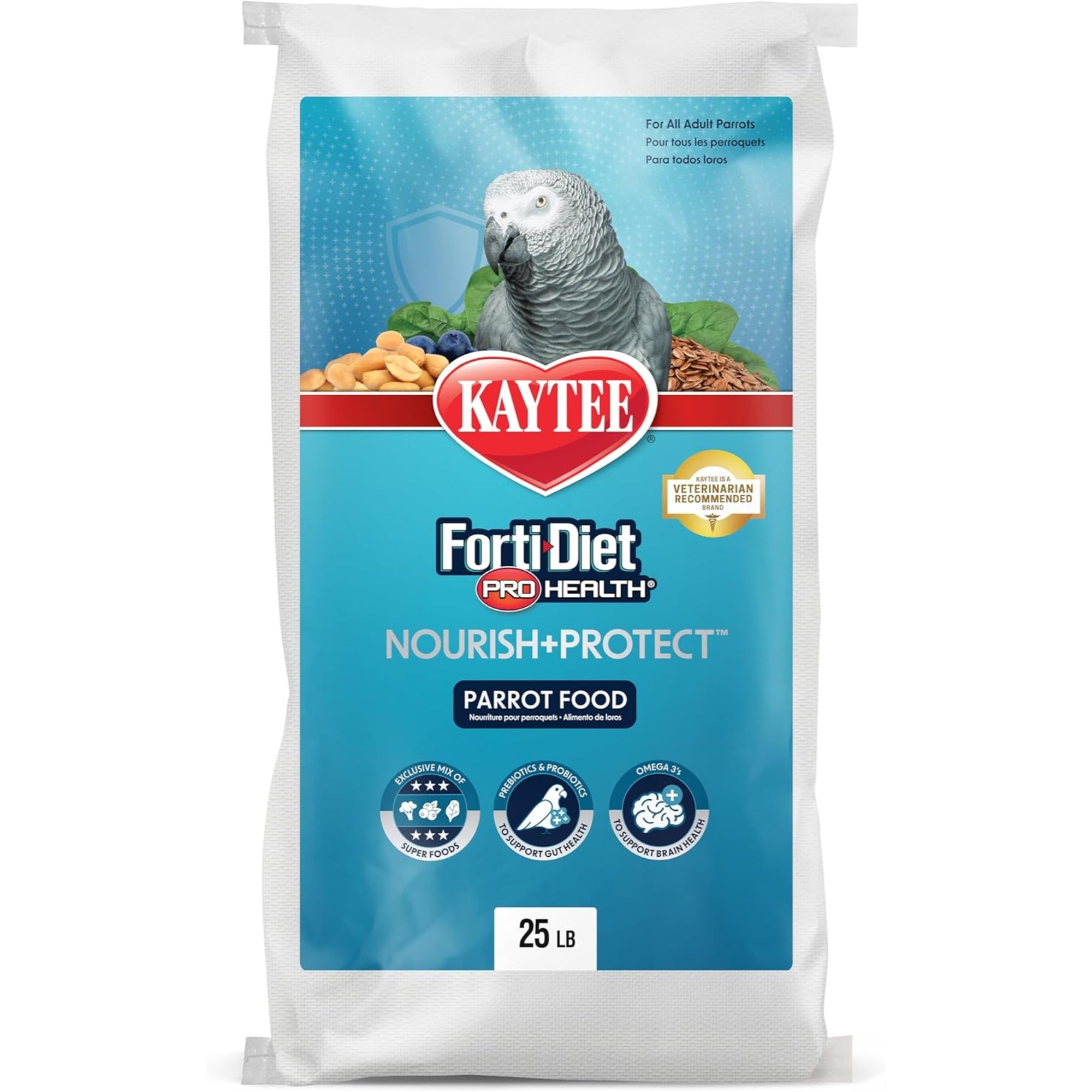 Kaytee Forti-Diet Pro Health Nourish+Protect Parrot Food, 25lbs
