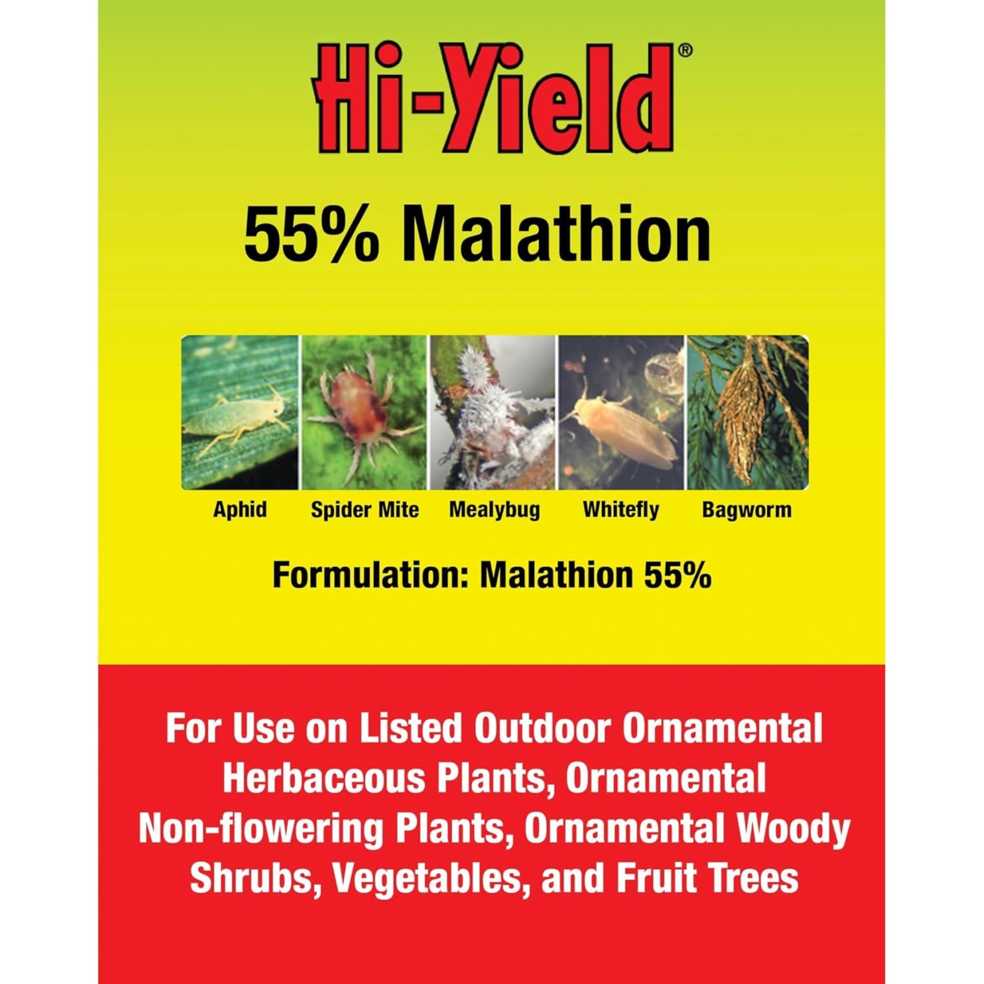 Hi-Yield 55% Malathion Insect Control Liquid Concentrate for Outdoor Gardens