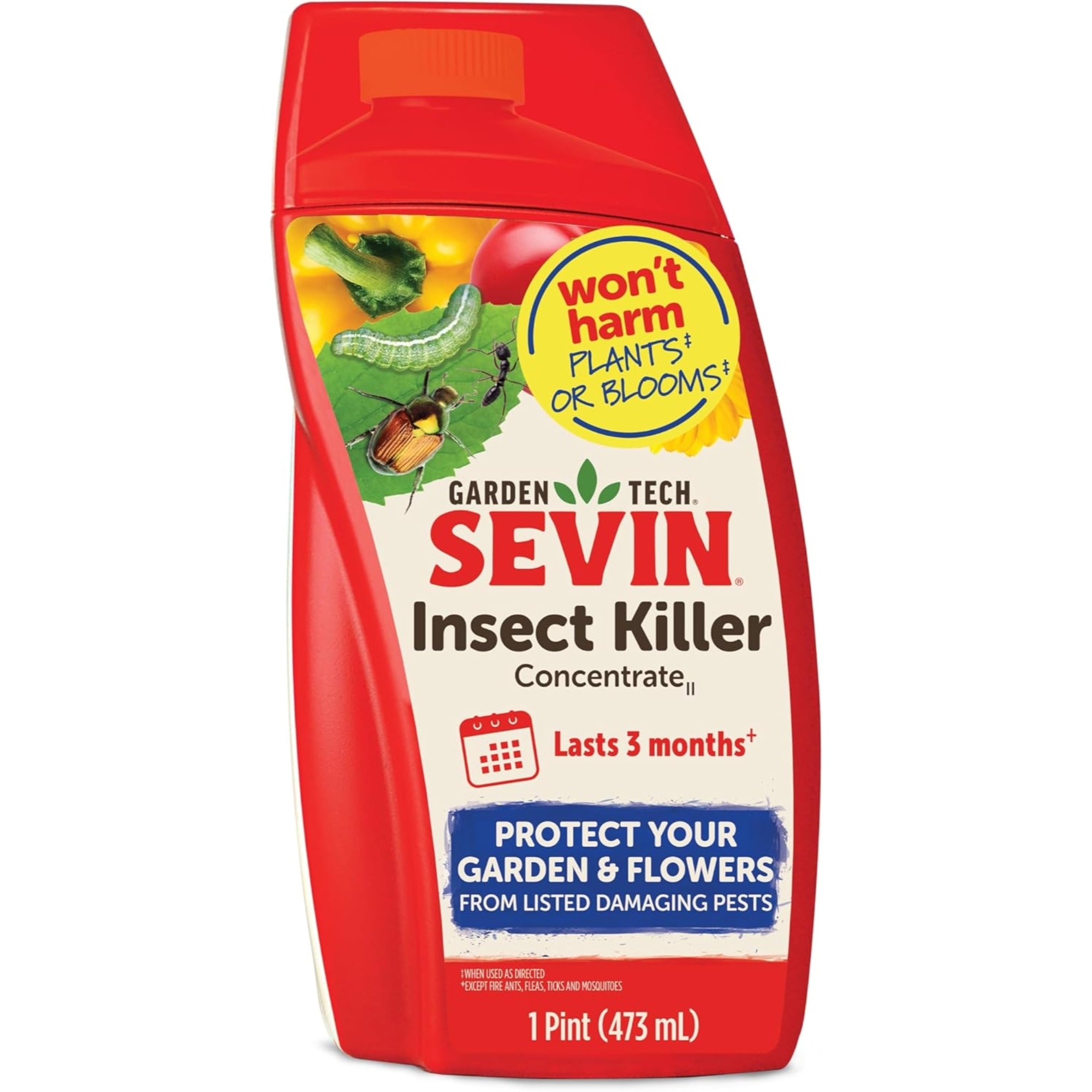 Sevin Insect Killer Pest Control Liquid Concentrate for Gardens, 1 Pint