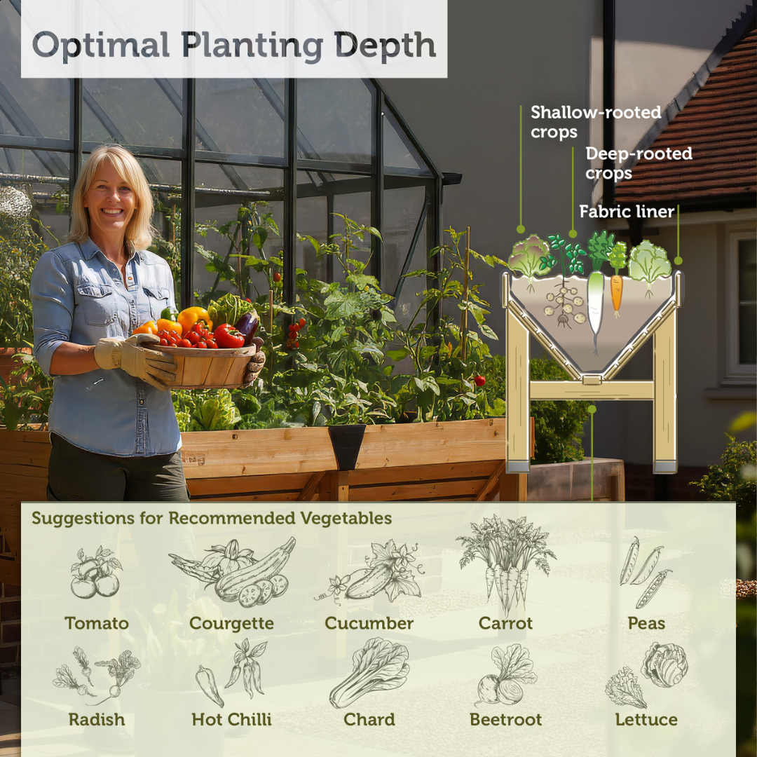VegTrug Classic Raised Bed Red Uncoated Cedar Wood Planter, Natural, Medium 1.8m - Made in USA