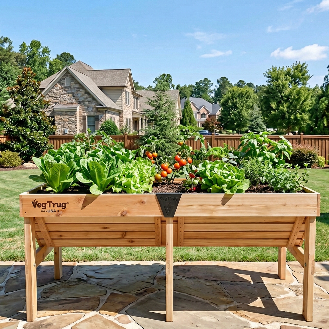 VegTrug Classic Raised Bed Red Uncoated Cedar Wood Planter, Natural, Medium 1.8m - Made in USA