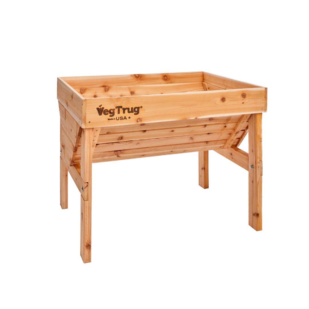 VegTrug Classic Raised Bed Uncoated Red Cedar Wood Planter, Natural, Small 1m - Made in USA