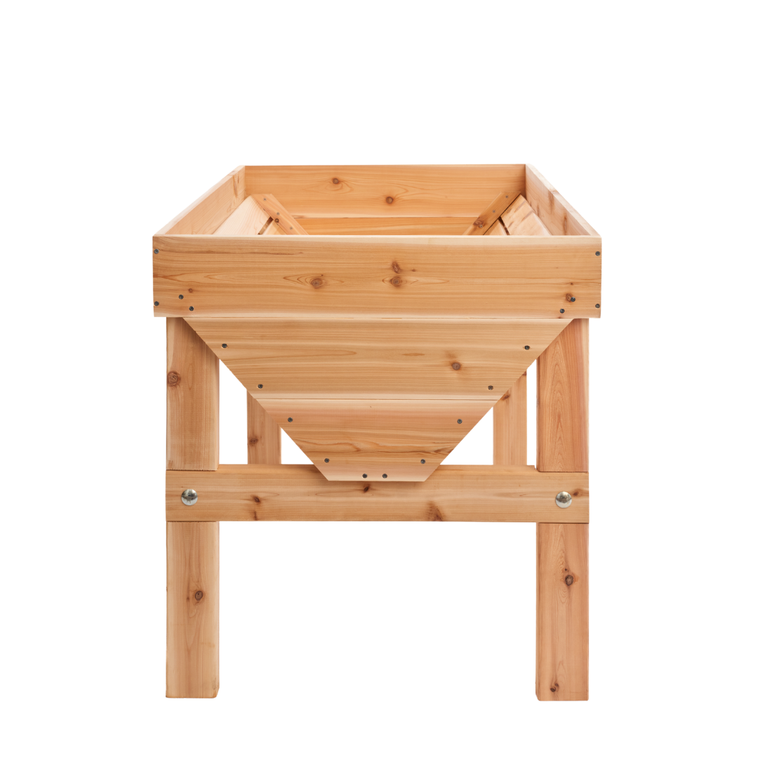 VegTrug Classic Raised Bed Uncoated Red Cedar Wood Planter, Natural, Small 1m - Made in USA