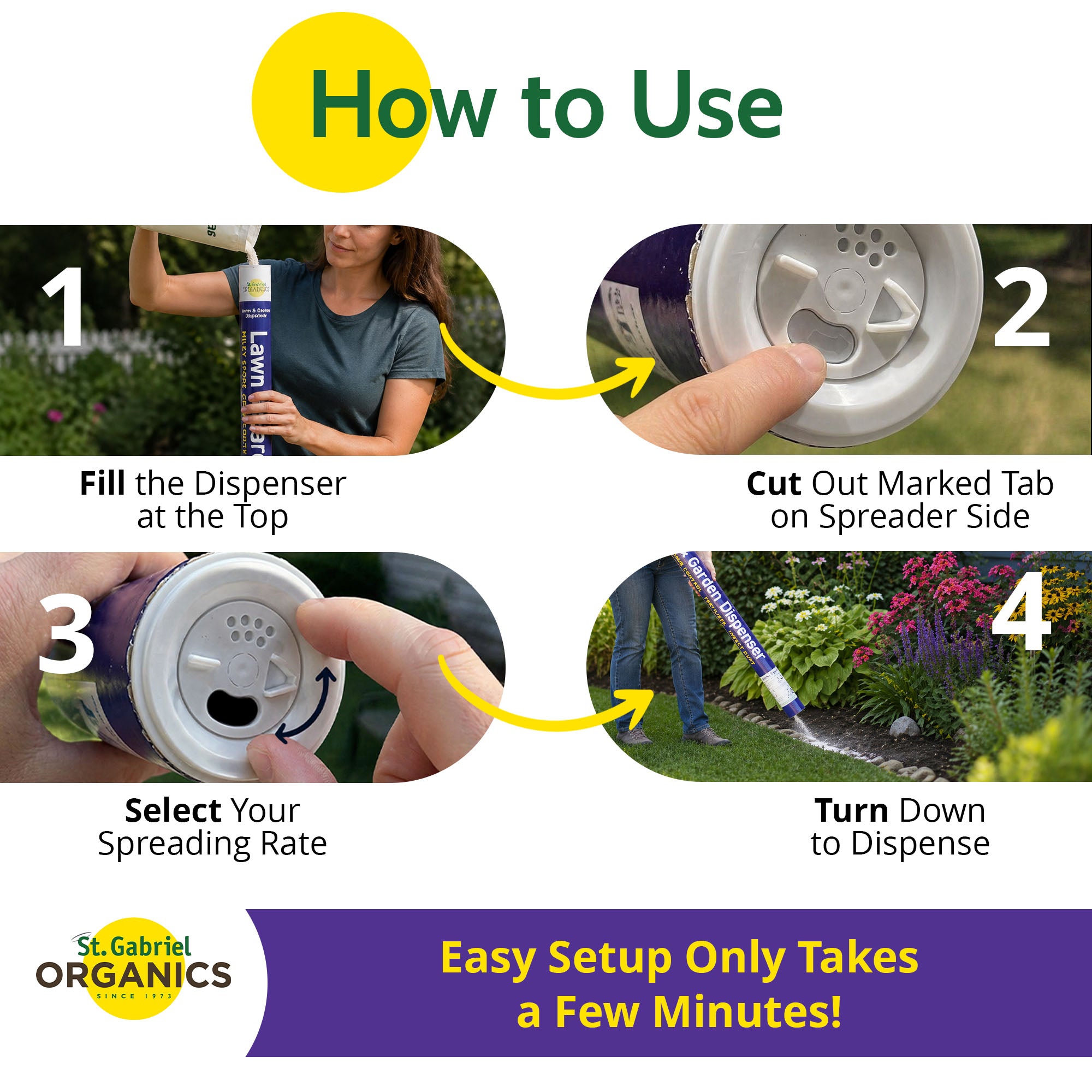 St. Gabriel Organic Lawn & Garden Dispenser for Applying Powdered Milky Spore