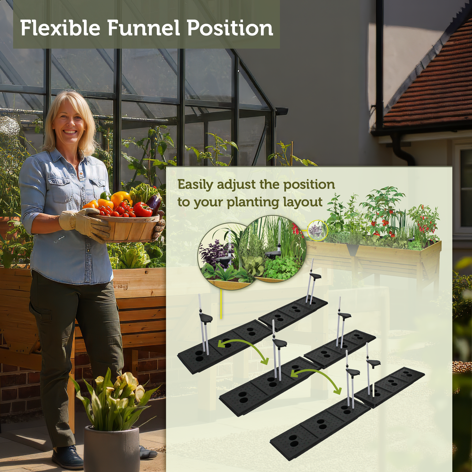 VegTrug Self Watering Kit for Classic Medium 1.8m Raised Bed, Black