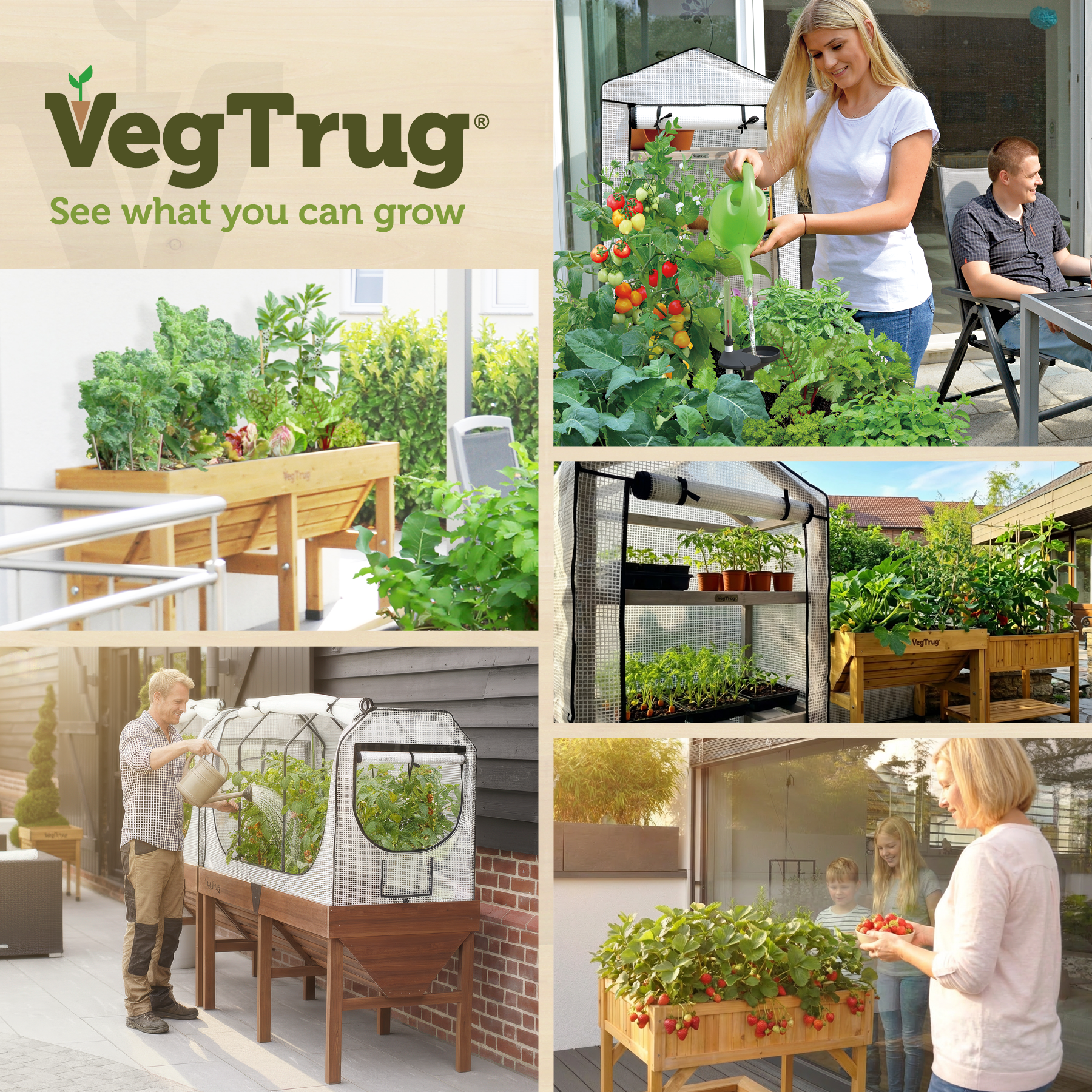 VegTrug Self Watering Kit for Wall Hugger Medium 1.8m Raised Bed, Black