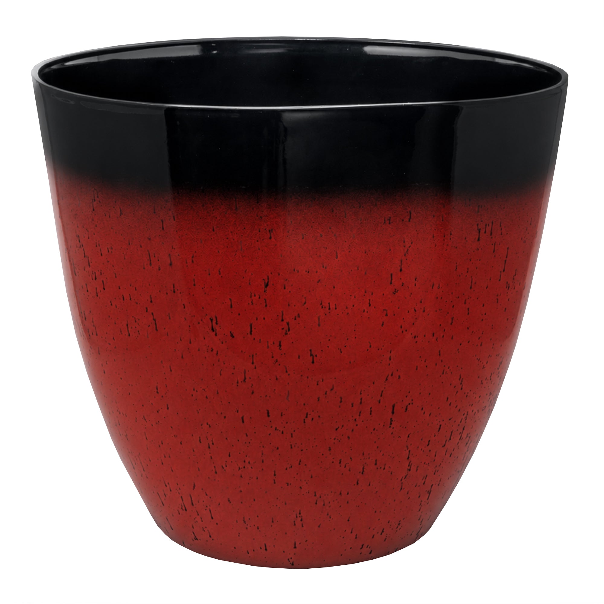 Garden Elements Silhouette Round Two-Toned, Speckled Garden Planter, 15in