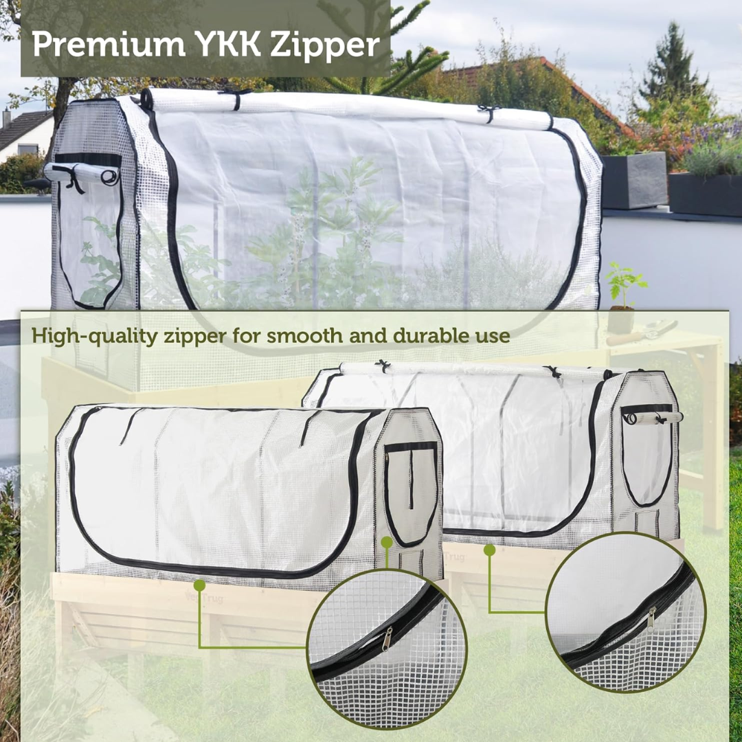 VegTrug Greenhouse Frame & Multi-Cover Set for Classic Medium 1.8m Raised Bed, White
