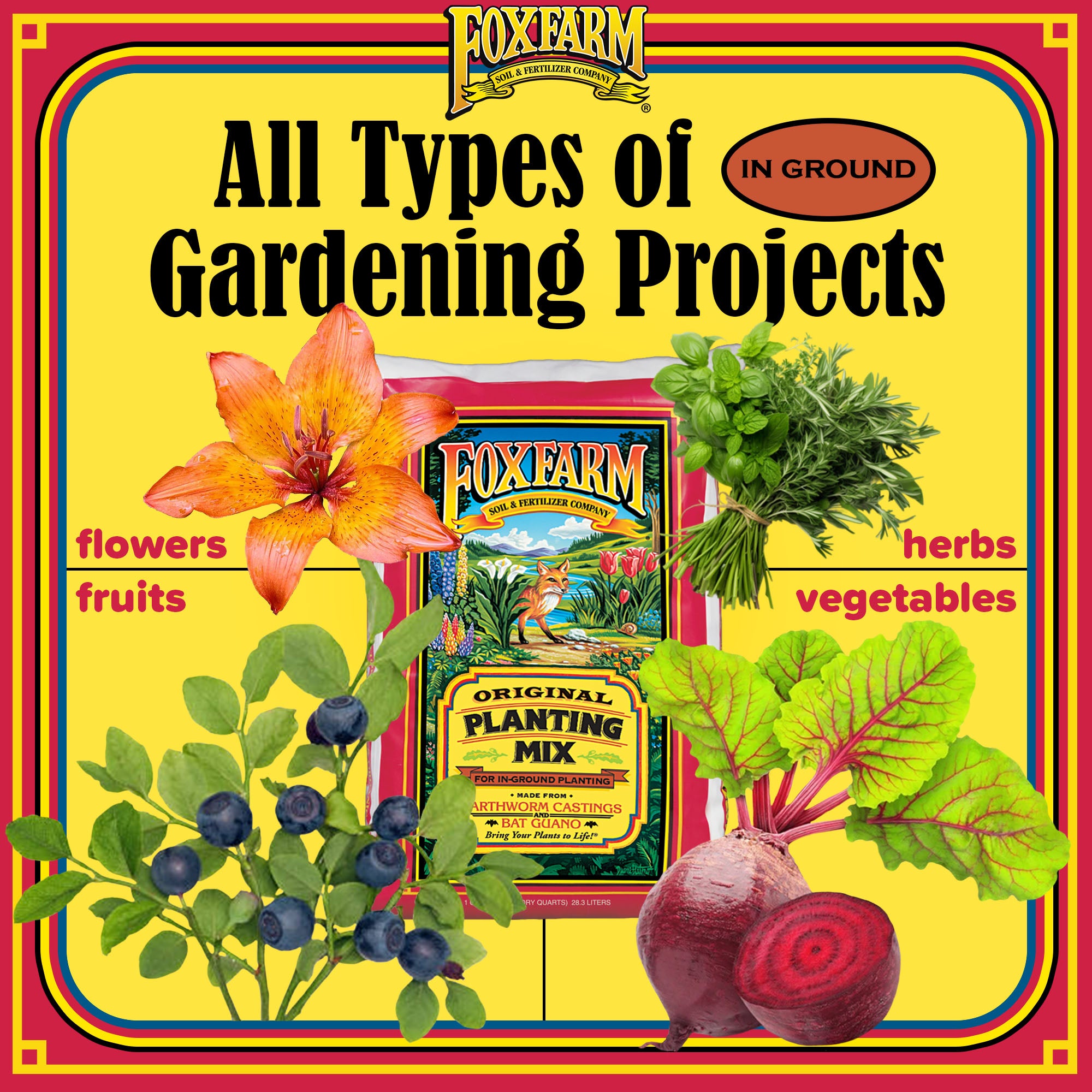 FoxFarm Original Planting Mix for In-Ground Planting, 1cu ft