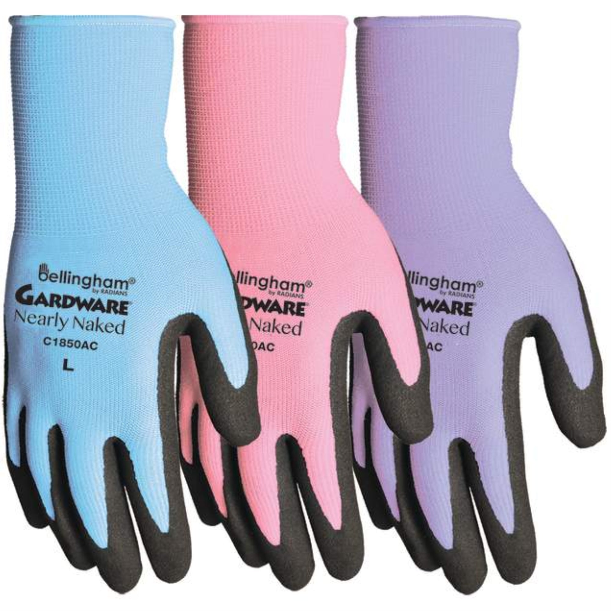 Bellingham Nearly Naked Premium Garden Gloves, Large, Assorted Colors, 1 Pair
